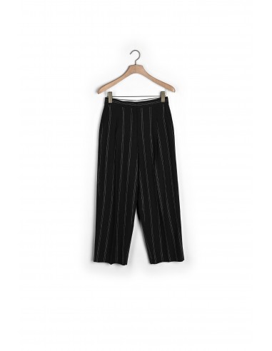 Pantalon à pinces rayé assorti en linge